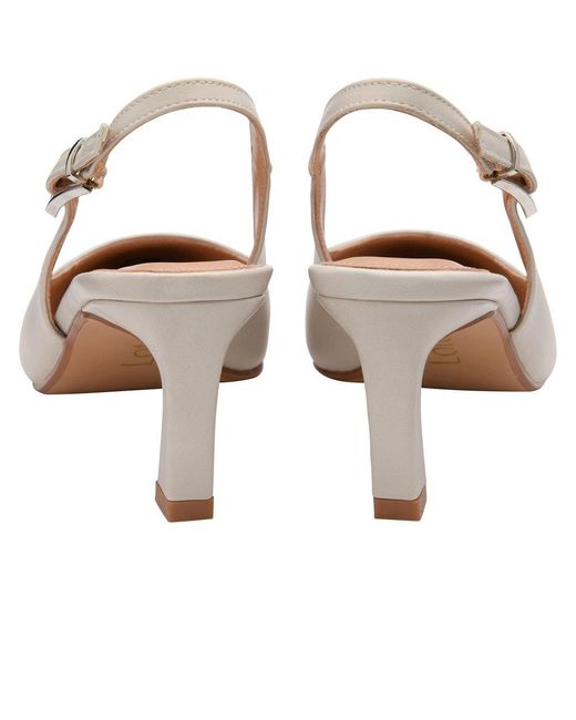 Lotus White Sharon Slingback Court Shoes