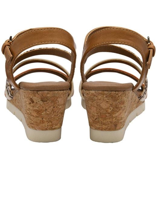 Lotus Metallic Kitty Wedge Sandals
