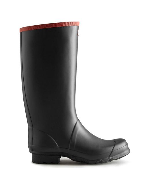 Hunter Black Argyll Full Knee Wellingtons
