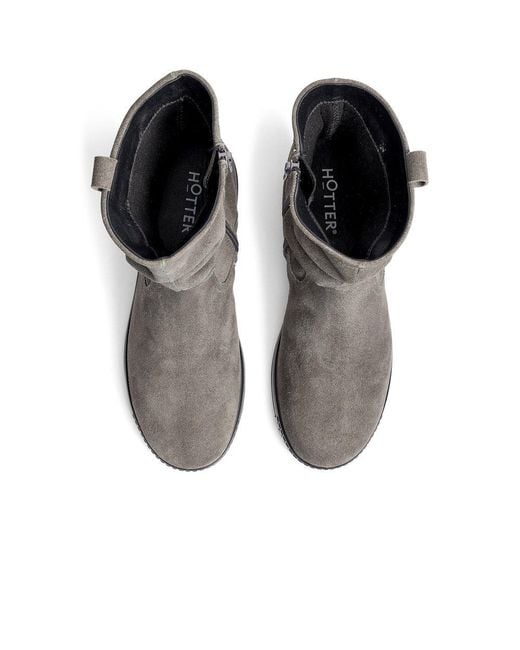 Hotter Gray Sprite Ankle Boots