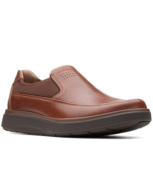 Clarks Brown Un Abode Go Wide Fit Casual Slip On Shoes for men