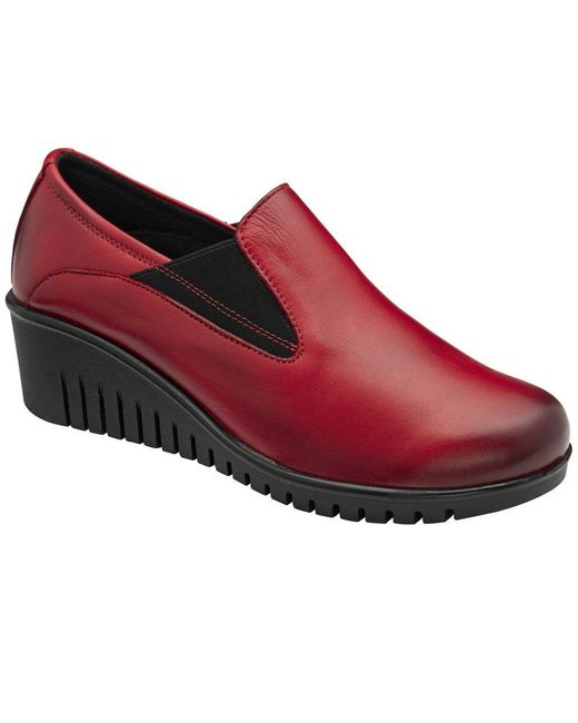 Lotus Red Delmar Wedge Shoes