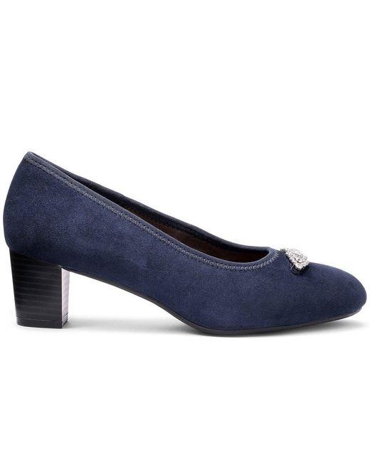 Hotter Blue Strut Court Shoes