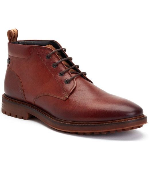 Base London Red Canmore Chukka Boots for men