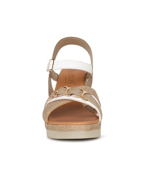 Lotus Metallic Solena Wedge Heel Sandals