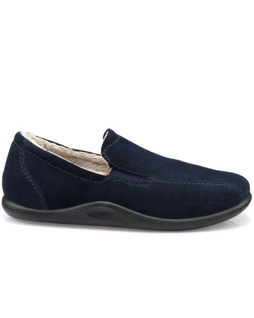 Hotter Blue Relax Warm Lined Slippers for men