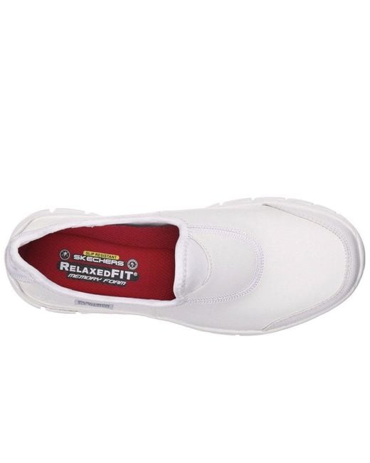 Skechers White Sure Track Slip On Sports Shoes