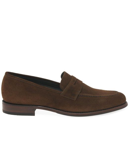 Loake Brown Wiggins Penny Loafers for men