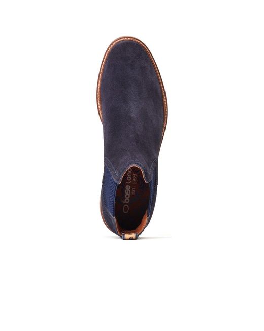Base London Blue Portland Chelsea Boots for men