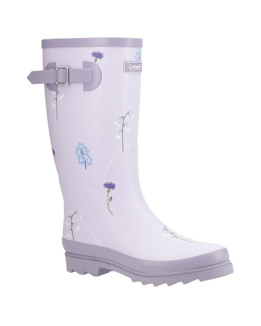 Cotswold Purple Wildflower Tall Wellingtons