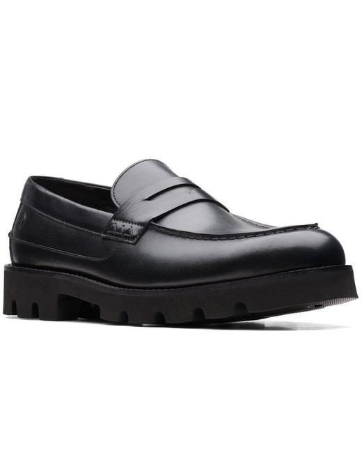 Clarks Black Badell Slip Loafers for men