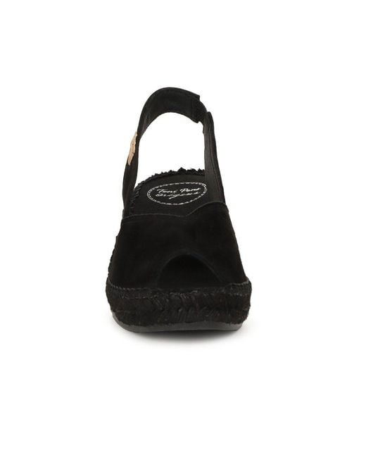 Toni Pons Black Bernia Wedge Heel Espadrilles Sandals
