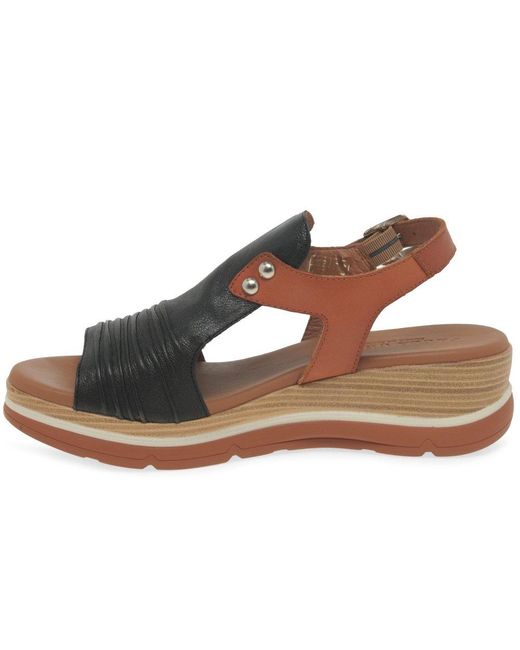 Paula Urban Brown Riviera Wedge Heel Sandals