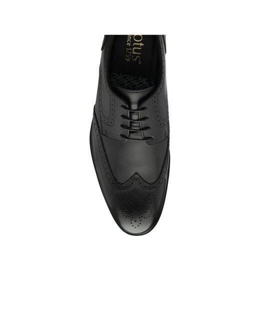 Lotus Black Skipton Brogues for men