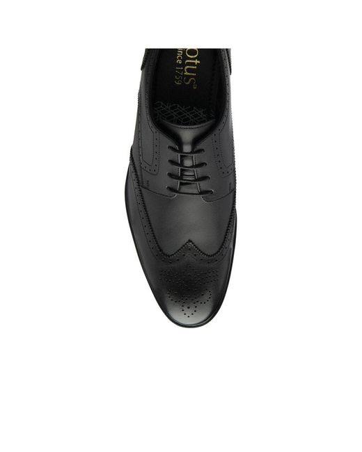 Lotus Black Skipton Brogues for men