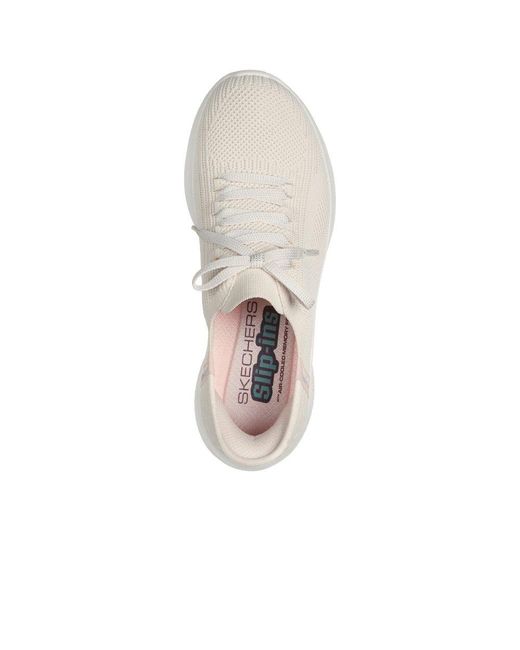 Skechers White Ultra Flex.0 Brilliant Path Trainers