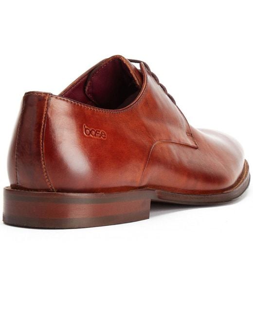 Base London Red Marley Plain Toe Derby Shoes for men