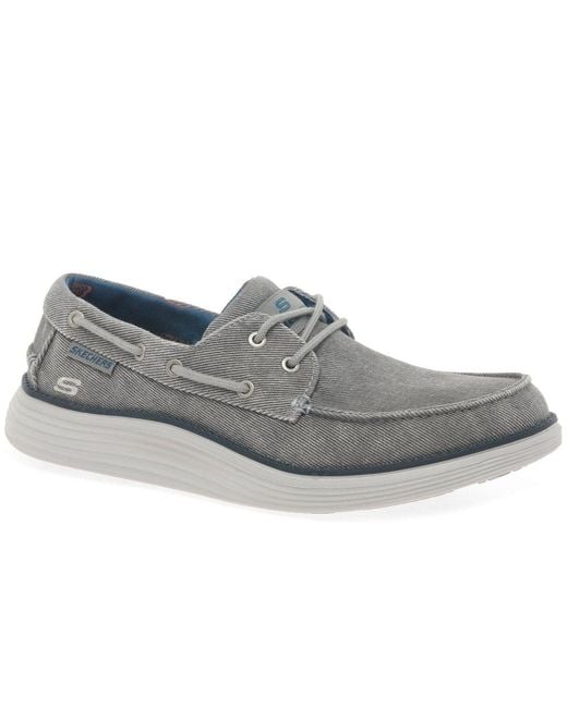 Skechers Status 2.0 Lorano Lace Up Mens Shoes Loafers / Casual Shoes in  Grey for Men | Lyst Canada