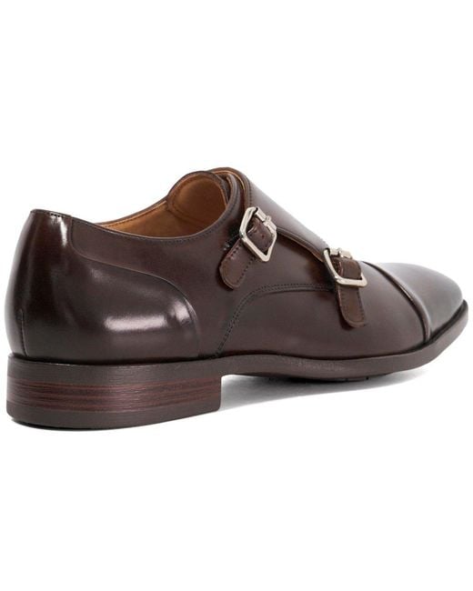 Dune Brown Satchin Classic Monk Strap Shoes for men