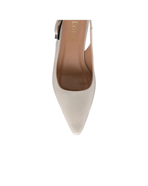 Lotus White Sharon Slingback Court Shoes