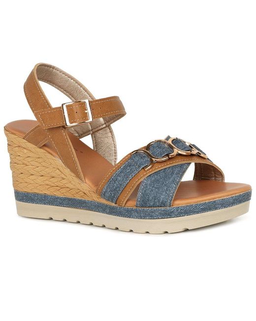 Lotus Blue Solena Wedge Heel Sandals