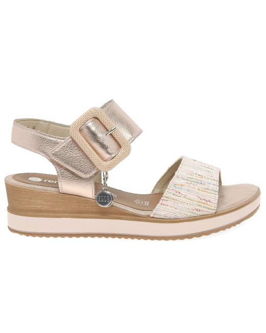 Remonte Metallic Capri Wedge Heel Sandals