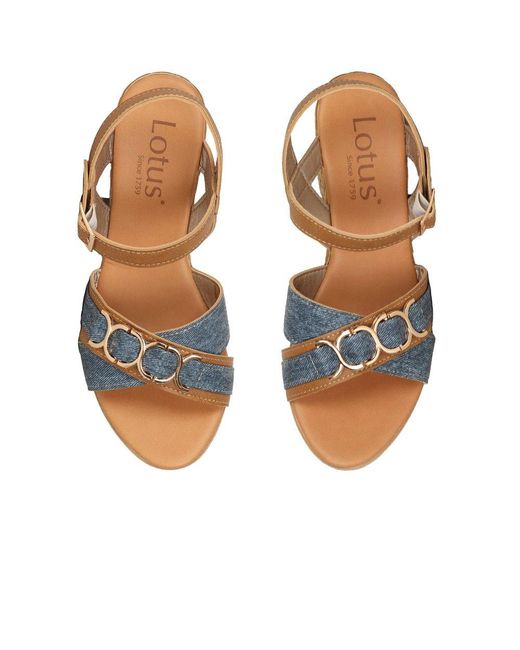 Lotus Blue Solena Wedge Heel Sandals