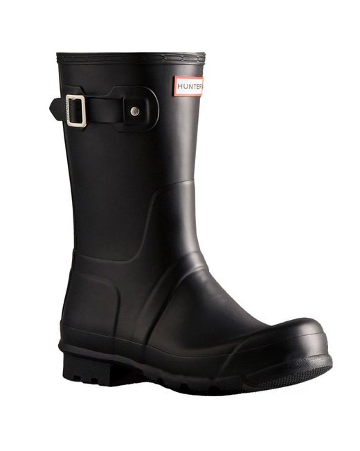 Hunter Black Original Short Wellingtons for men