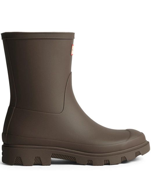 Hunter Brown Downpour Short Wellingtons for men