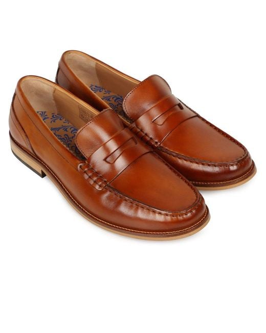 Base London Brown Garfield Penny Loafers for men