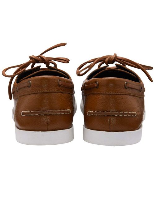 Frank Wright Brown Reaney Boat Shoes for men