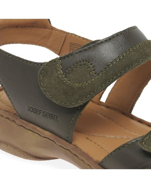 Josef Seibel Green Debra Rip Tape Sandals