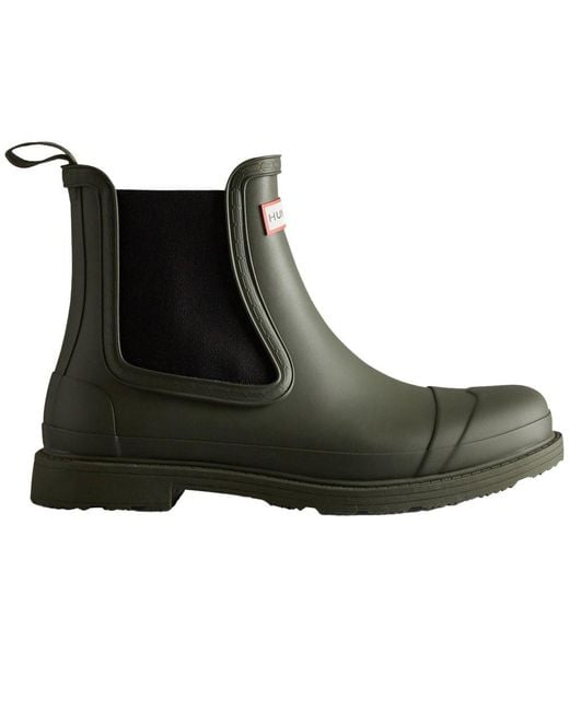 Hunter Black Commando Chelsea Wellingtons for men