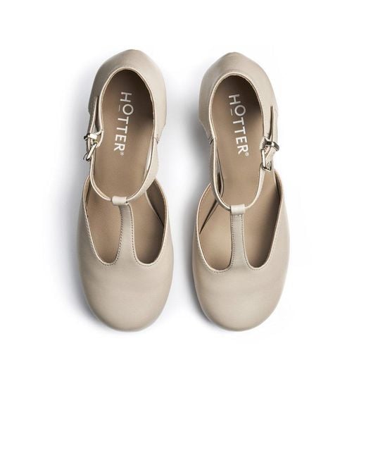 Hotter White Tempo T-Bar Court Shoes