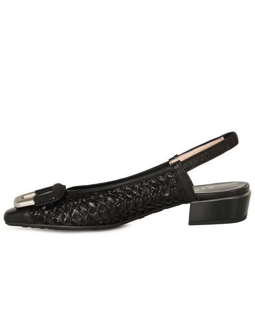 Hispanitas Black Azucena Low Heeled Slingbacks