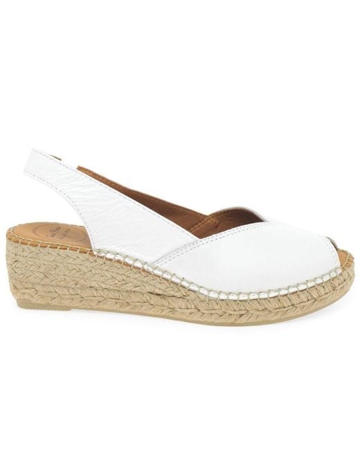 Toni Pons White Bernia Wedge Heel Espadrilles Sandals