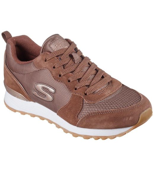 Skechers Brown Og 85 Goldn Gurl 111-Choc Lace Up Shoe