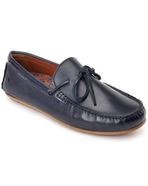 Base London Blue Brooks Loafers for men