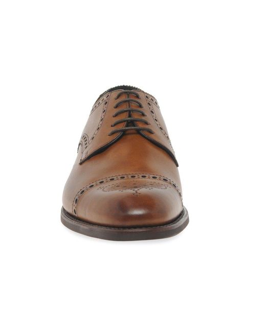 Loake Brown Roger Semi Brogues for men