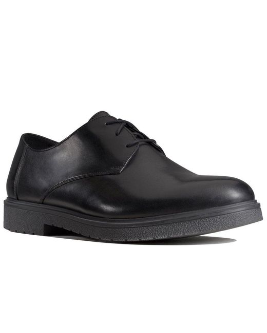 Clarks Black Ashcroft Plain Mens Lace Up Shoes for men