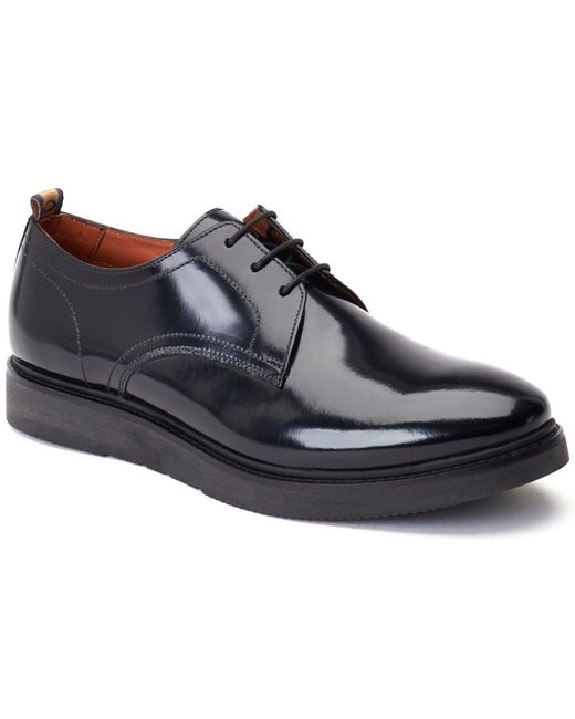 Base London Black Roly Plain Toe Derby Shoes for men