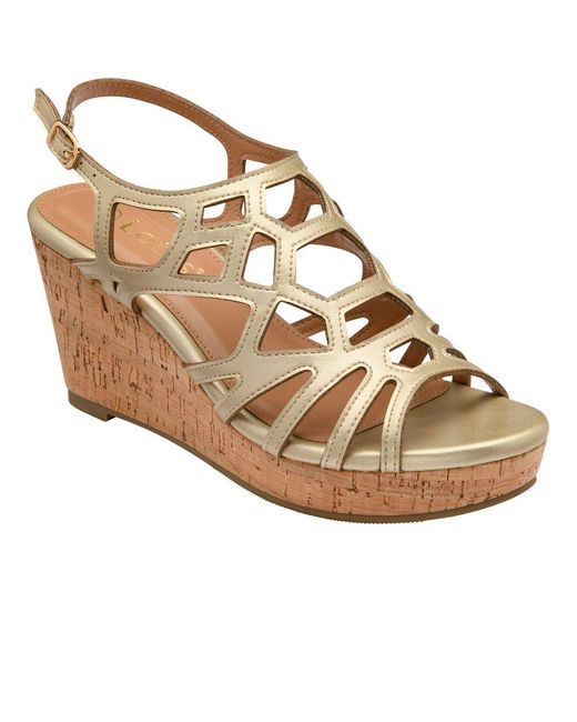 Lotus Metallic Rhi Wedge Sandals