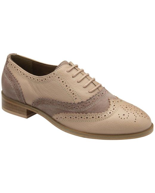 Ravel Brown Oxton Brogue Shoes Colour: Light Leather