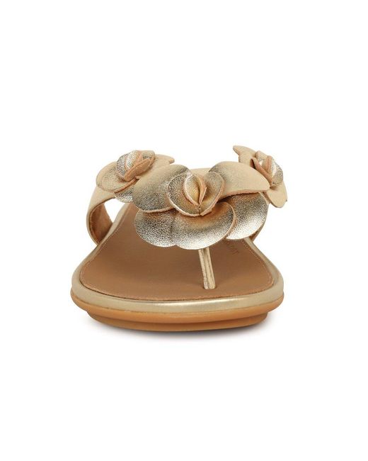 Fitflop Brown Gracie Flower Toe Post Sandals
