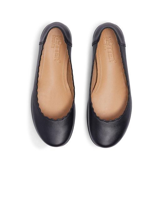 Hotter Blue Eider Ballet Pumps