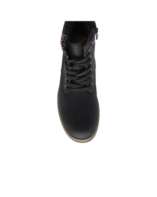Lotus Black Montreal Ankle Boots