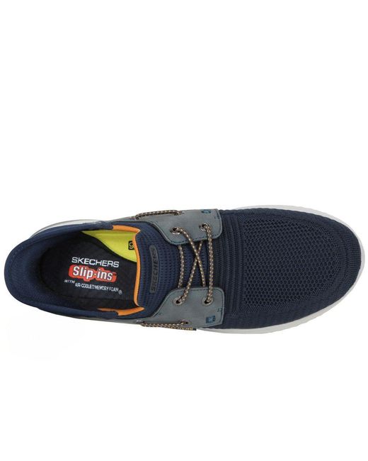 Skechers Blue Delson 3.0 Roth Slip for men