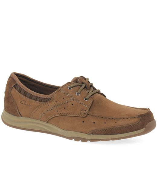 Clarks Brown Ramada English Mens Casual Lace Up Shoes for men