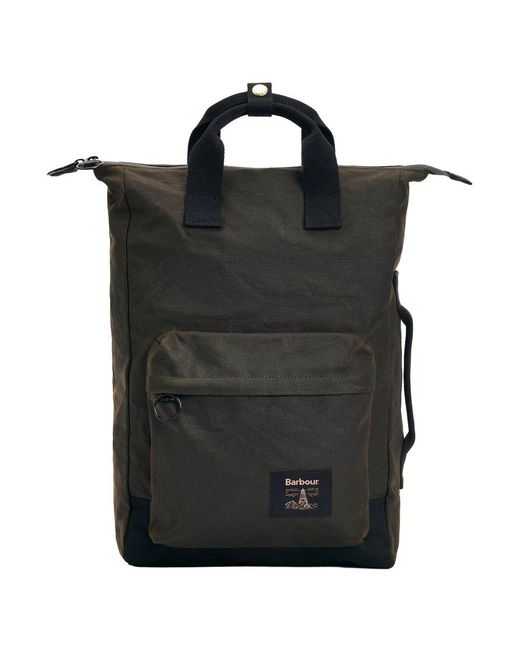 Barbour Black Field Wax Backpack
