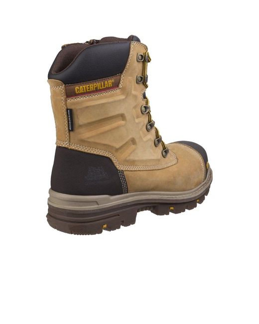 Caterpillar Brown Premier Safety Boots Size: 6 for men